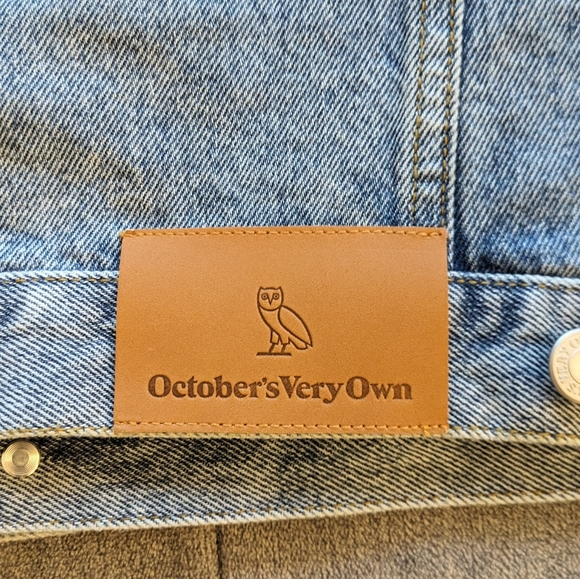 OVO Denim Trucker Jacket Washed Light Indigo Jacket - Picture 4 of 6